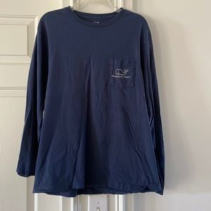Navy Vineyard Vines long sleeve Mens Shirt